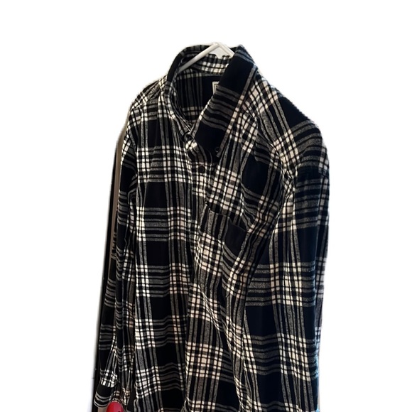 L.L. Bean Men Plaid Shirt Black & White Traditional Fit LARGE-REG - Picture 5 of 12